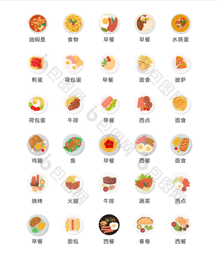 【面食食物图标矢量ui素材icon】图片下载-包图网