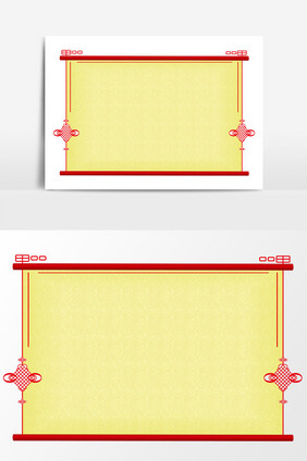 新年中国结卷轴文字ai矢量边框