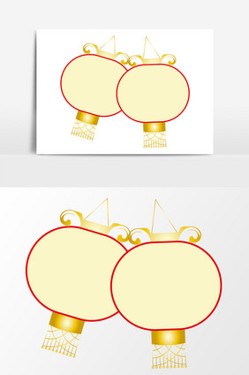 中国风新年灯笼文字ai矢量边框