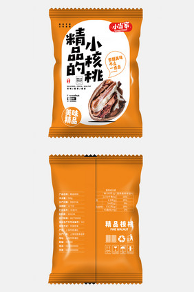 可爱俏皮简约核桃食品包装设计