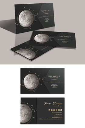 高档精致月球轨道烫金名片