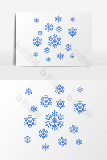 蓝色雪花大雪元素图片