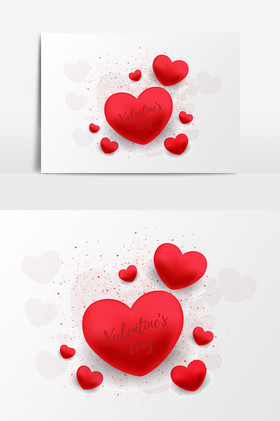 桃心庆祝情人节浪漫温馨