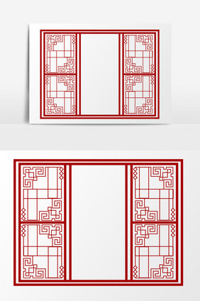 新年窗框花纹元素设计