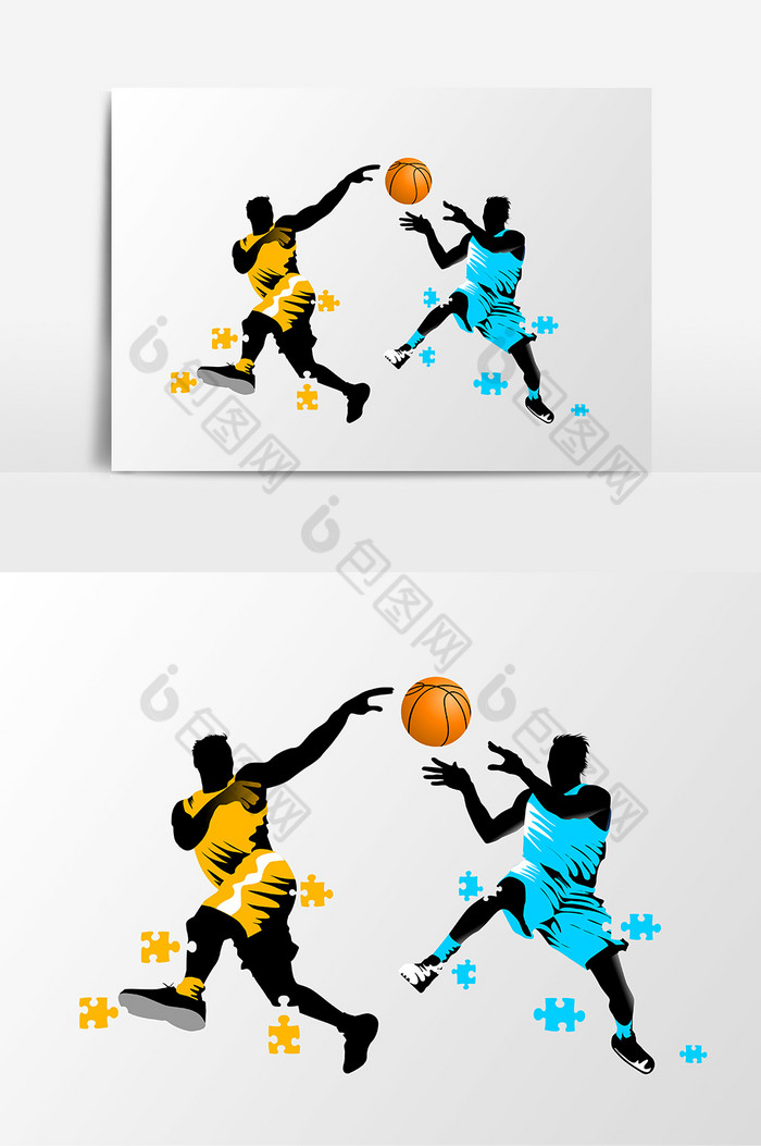 彩色拼图篮球运动图片图片