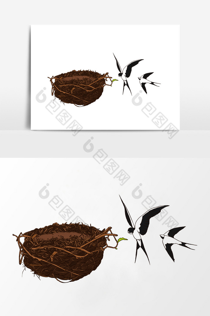 淡彩颜色燕子搭巢图片图片