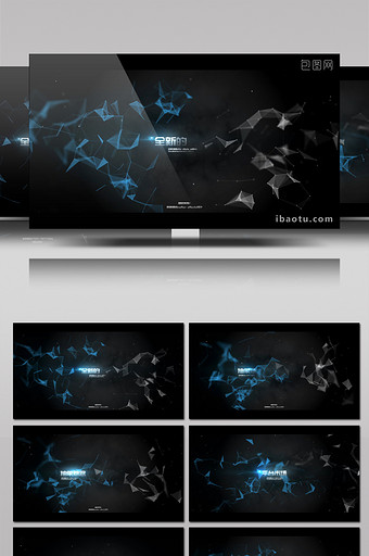 抽象科技点线闪烁光晕粒子标题动画AE模板图片