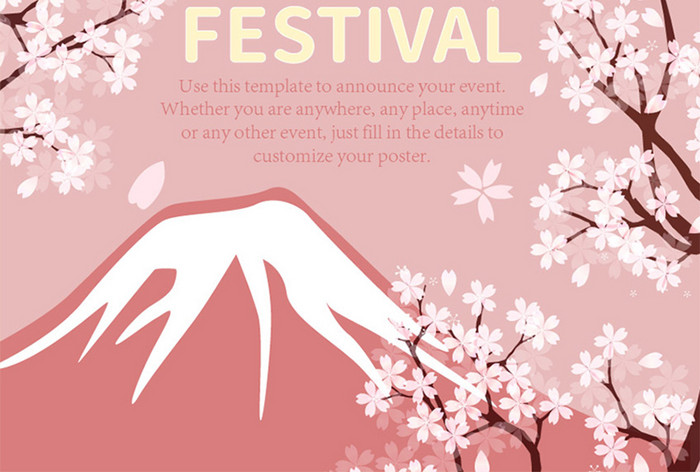樱花节花期到来粉色海报