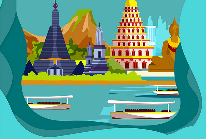 thailand travel poster，