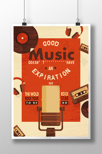 创意复古音乐海报图片
