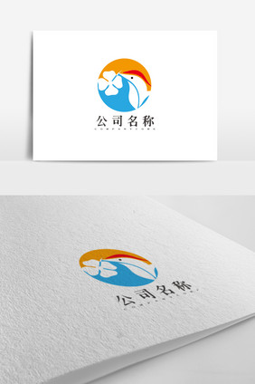 简约树叶鸟四叶草商务logo标志设计