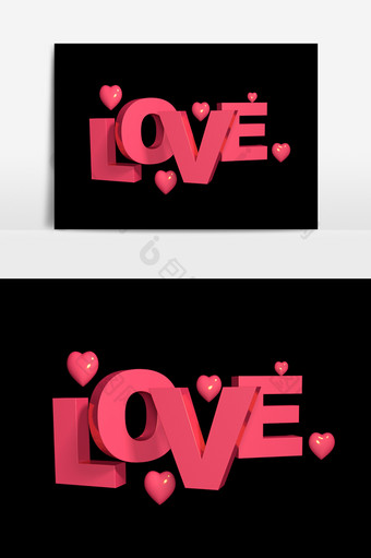 LOVE立体字母设计元素图片