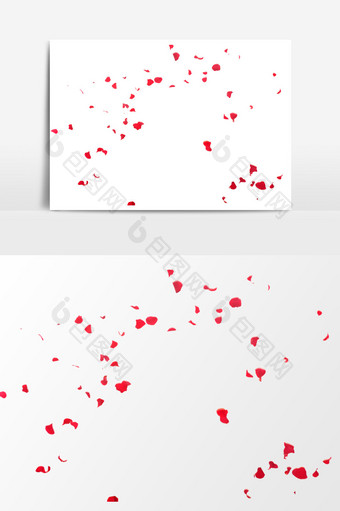 情人节玫瑰花瓣漂浮效果元素图片