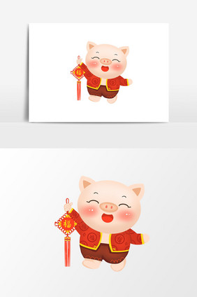 卡通猪中国风猪新年生肖猪