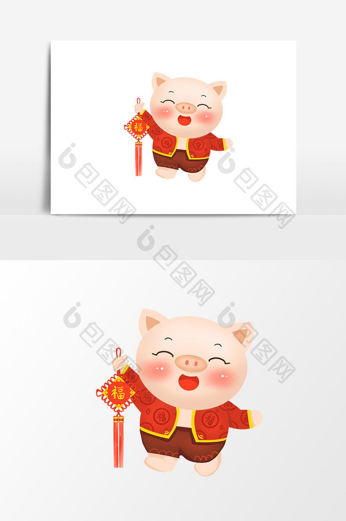卡通猪中国风猪新年生肖猪