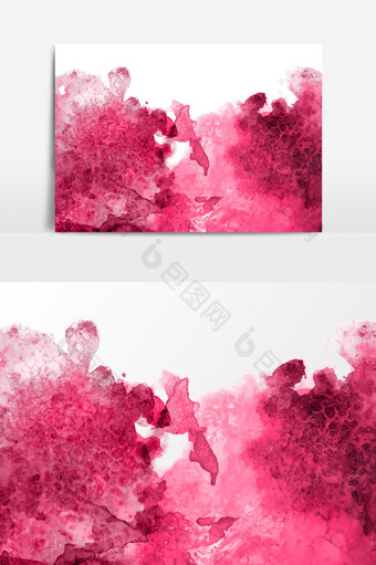 红色质感水彩效果元素图片