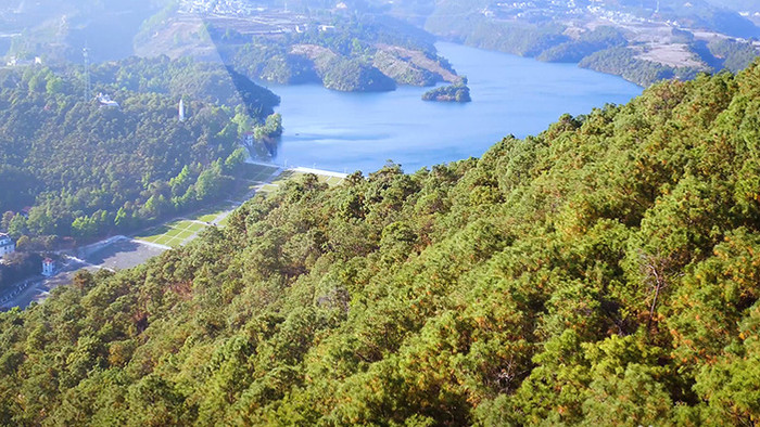 航拍震撼4K美丽自然山川湖泊视频素材