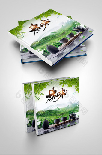 绿色中国风茶封面设计图片