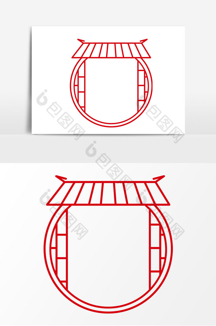 红色新年边框元素设计