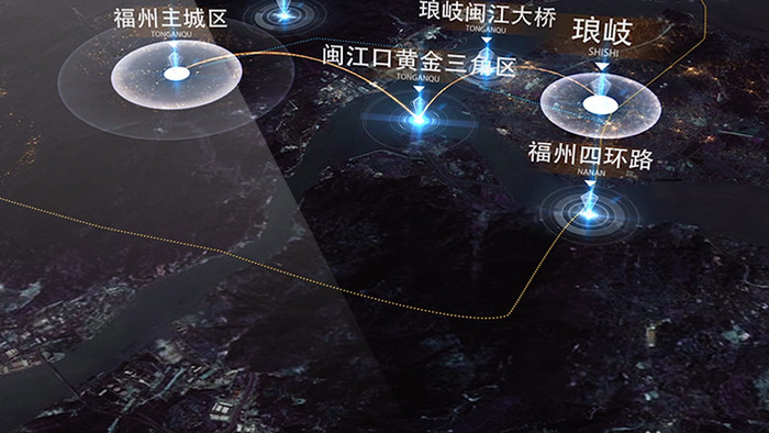 金色粒子福州谷歌地图展示区位ae模板