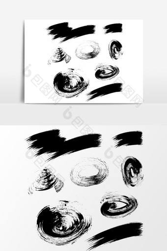 黑色画笔笔刷刷痕效果纹理质感元素图片