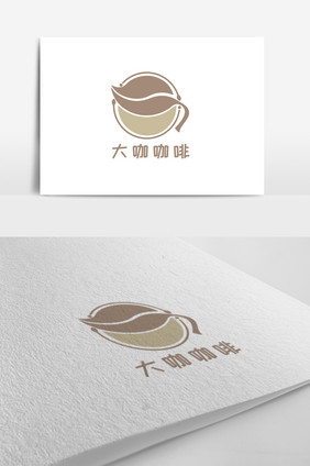 创意咖啡杯大咖咖啡logo标志设计