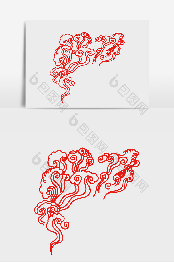 中国风红色祥云设计元素