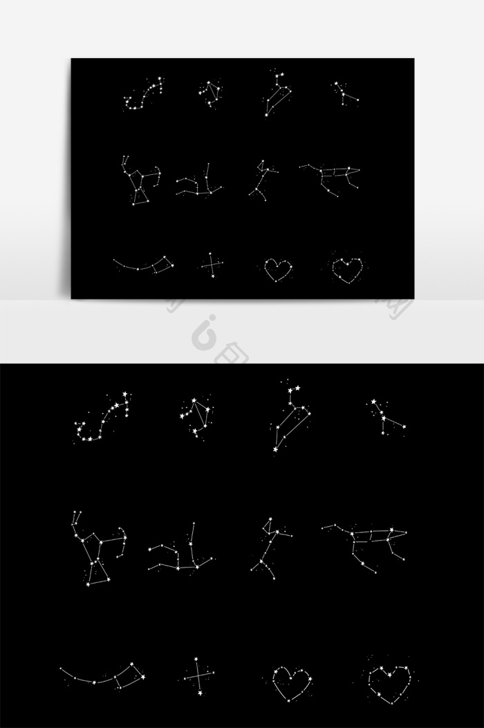 十二星座星空点缀素材图片
