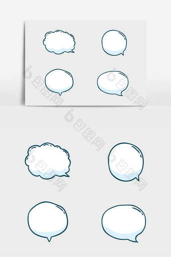 卡通信息框对话框元素设计图片