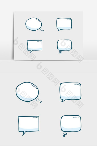 手绘信息框对话框设计元素图片