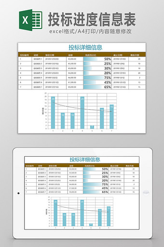 投标进度信息表Excel模板图片