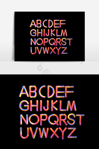 26个字母渐变色效果元素设计图片