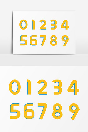 数字 艺术字 字体设计元素