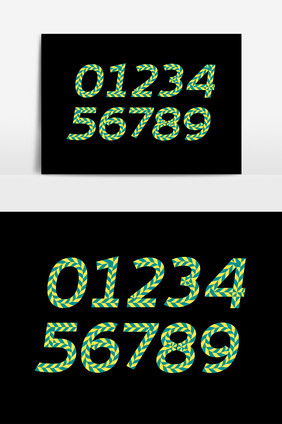 数字 艺术字字体设计元素