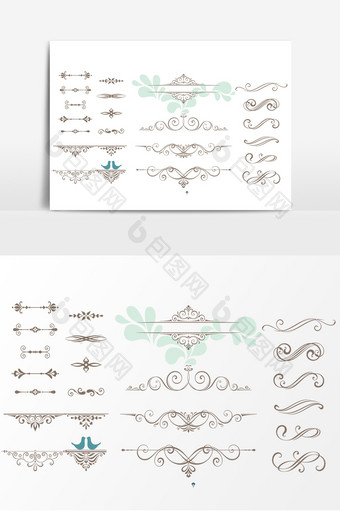 矢量花纹装饰素材下载图片