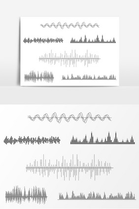 质感声波合计音乐图标矢量图