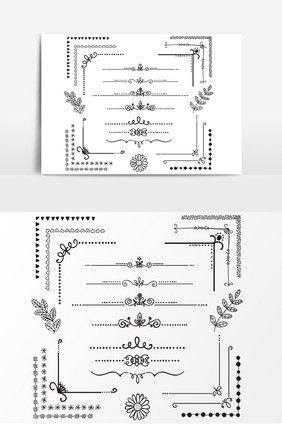 唯美欧式花纹边框分割线素材