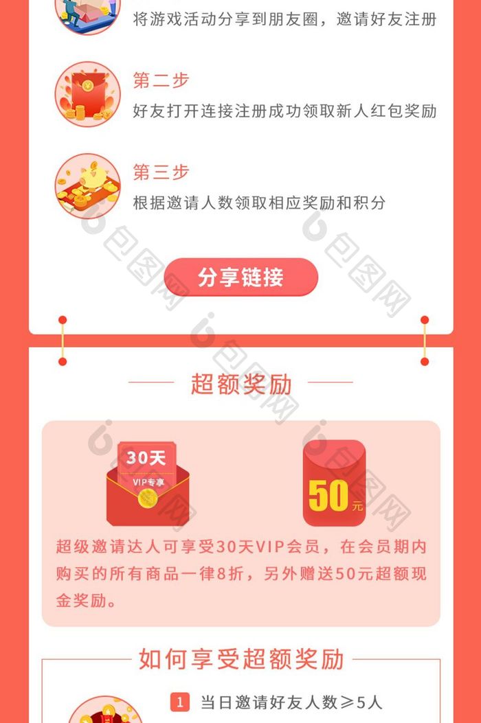 邀请新人赢现金活动h5长图