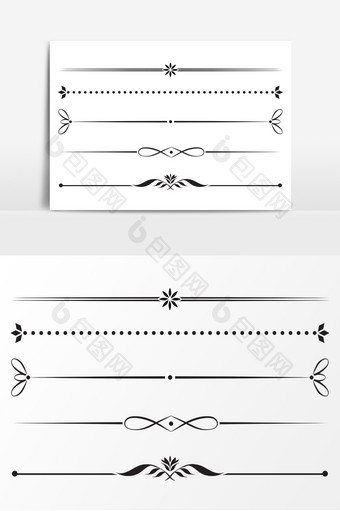 装饰艺术花边线条AI矢量素材图片