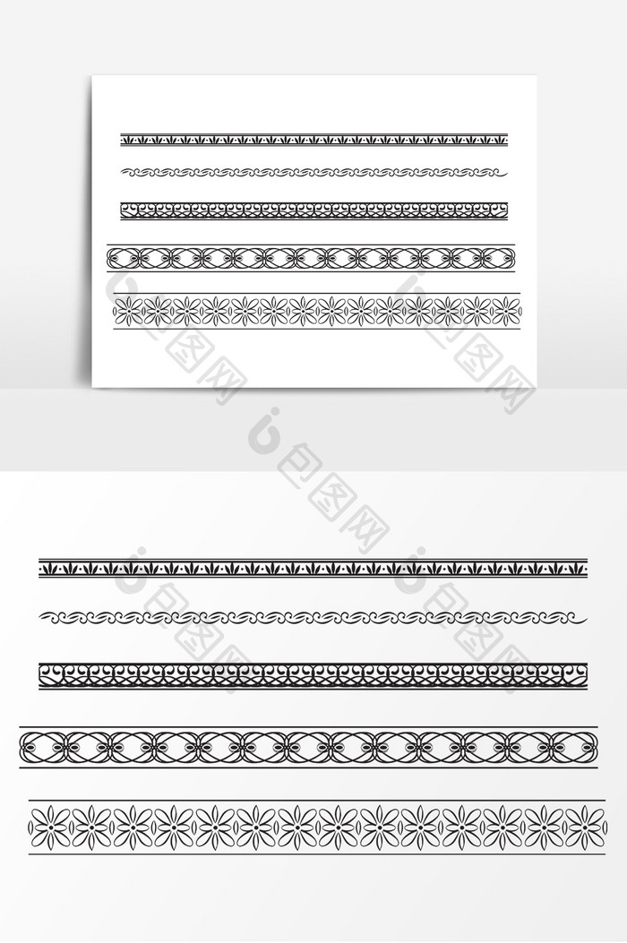 艺术花边欧式线条AI矢量素材