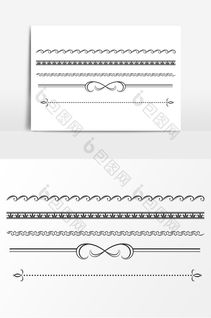 欧式艺术线形花边线条AI矢量素材