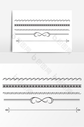 欧式艺术线形花边线条AI矢量素材图片