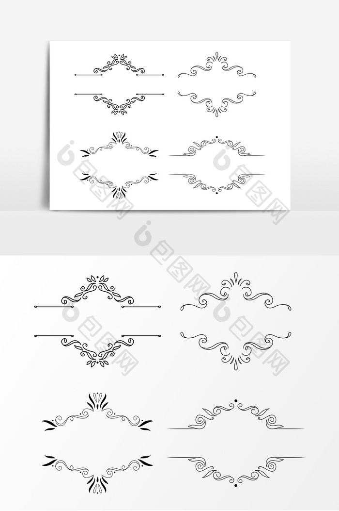 艺术花边线条AI矢量素材
