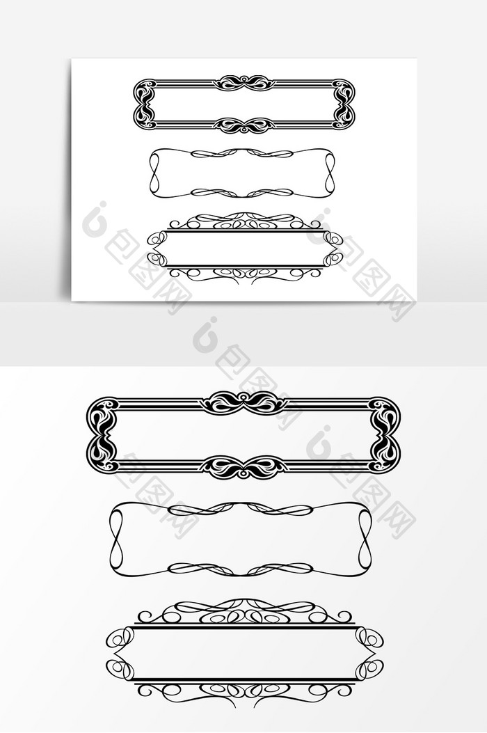 欧式艺术装饰边框AI矢量素材