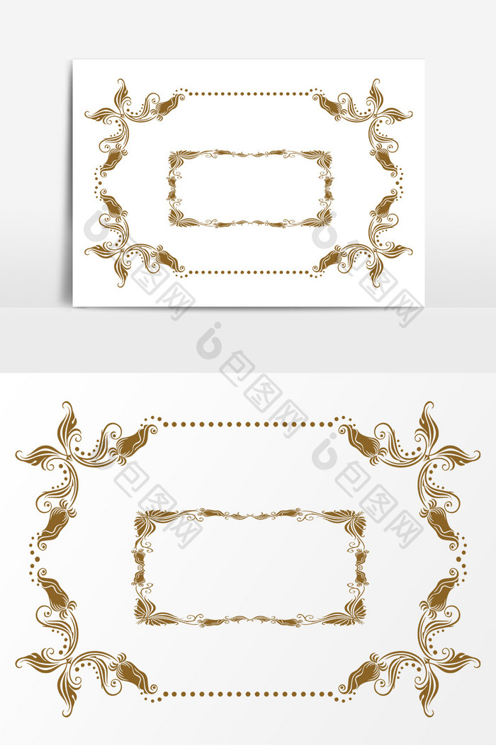 金色欧式装饰边框AI矢量素材