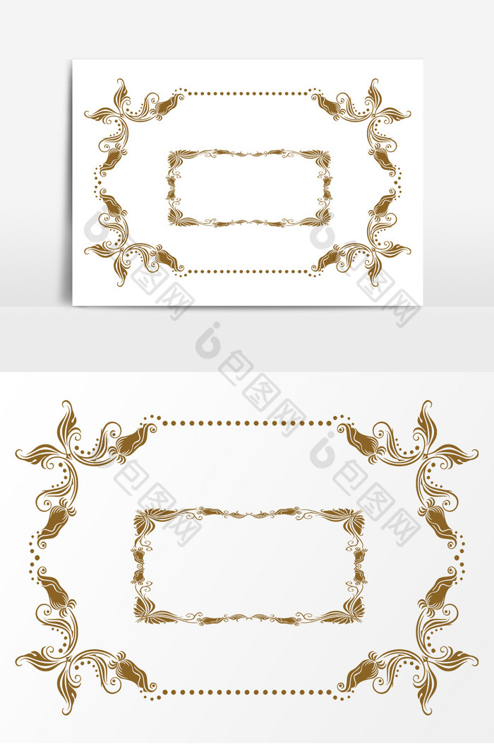 金色欧式装饰边框AI图片图片