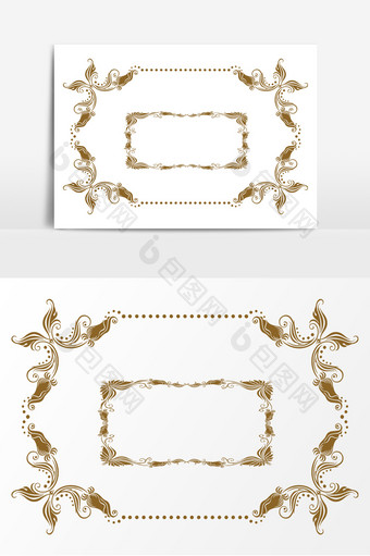 金色欧式装饰边框AI矢量素材图片