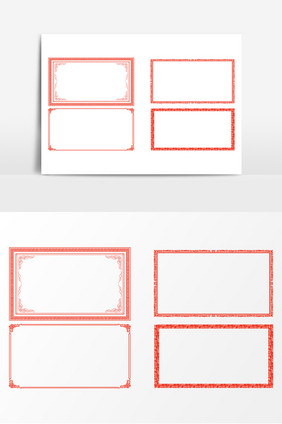 装饰红色边框AI矢量素材