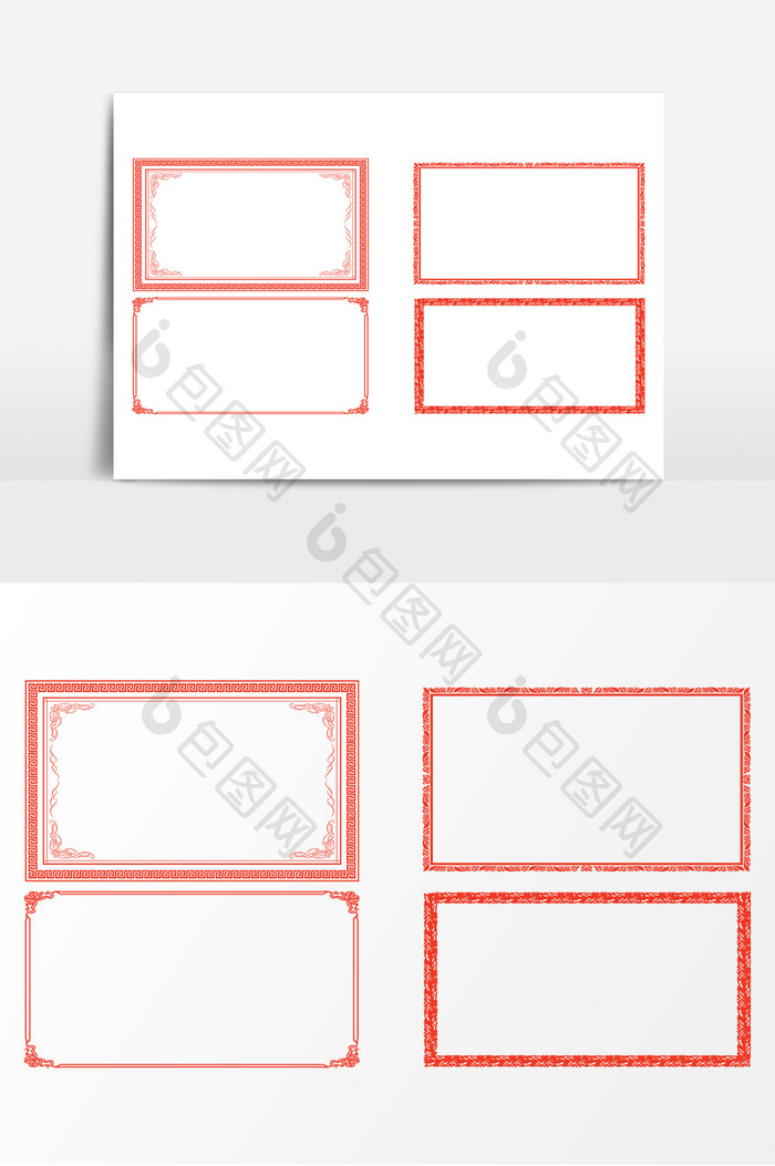 装饰红色边框AI矢量素材
