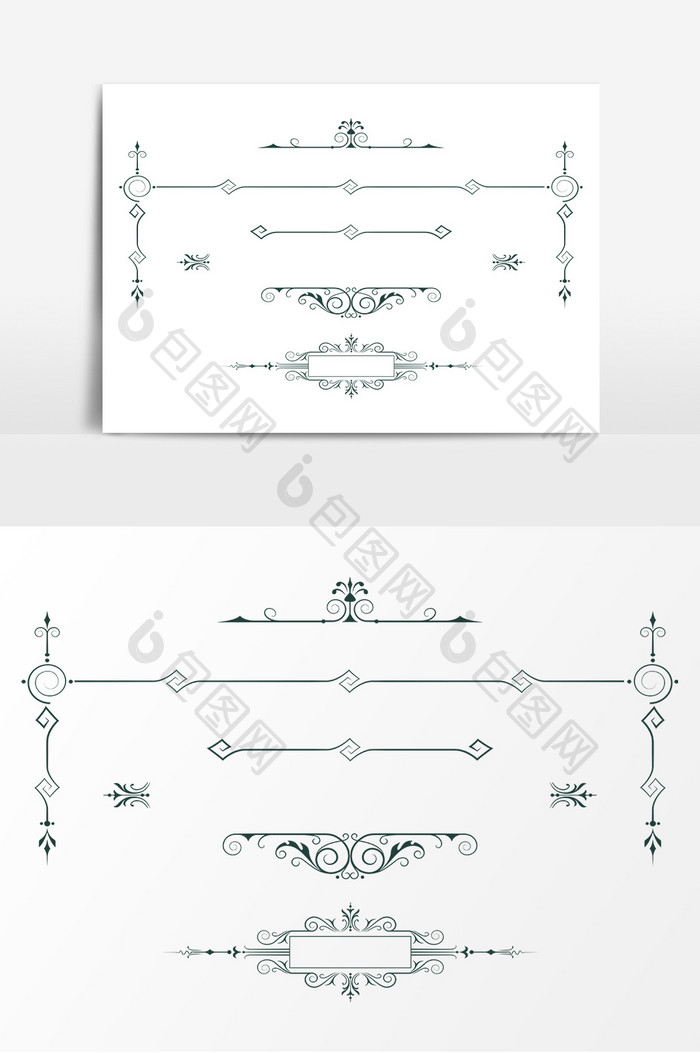 欧式花边线条AI矢量素材